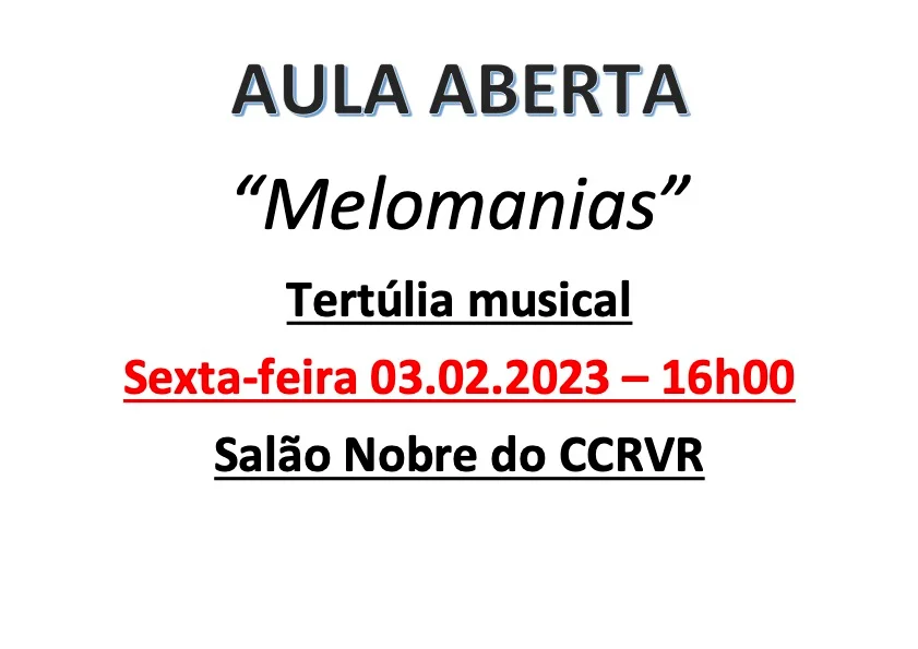 Aula Aberta 3 de fevereiro