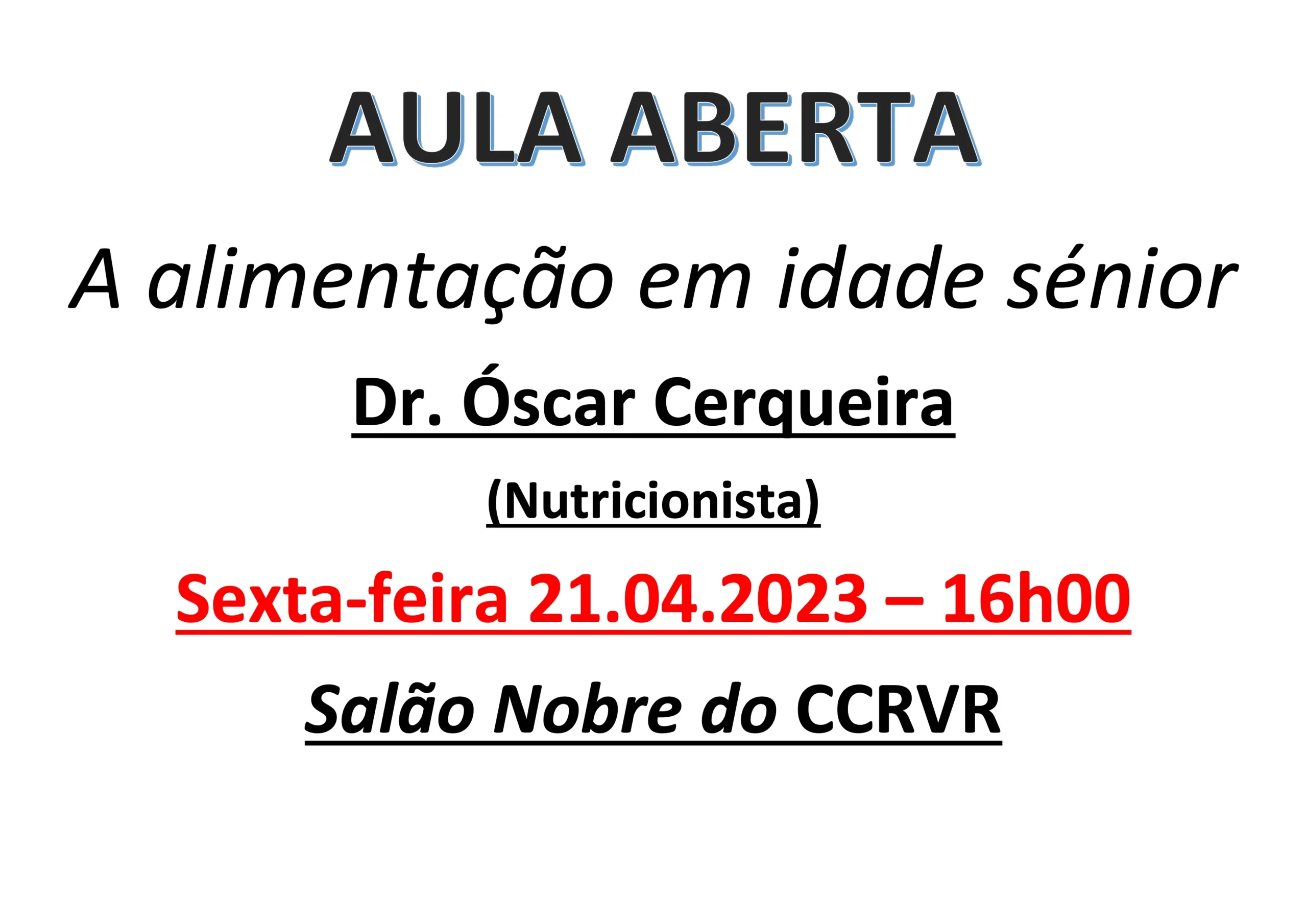 Aula Aberta 21 de abril