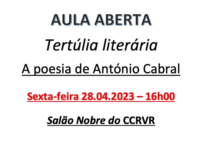 Aula Aberta 28 abril