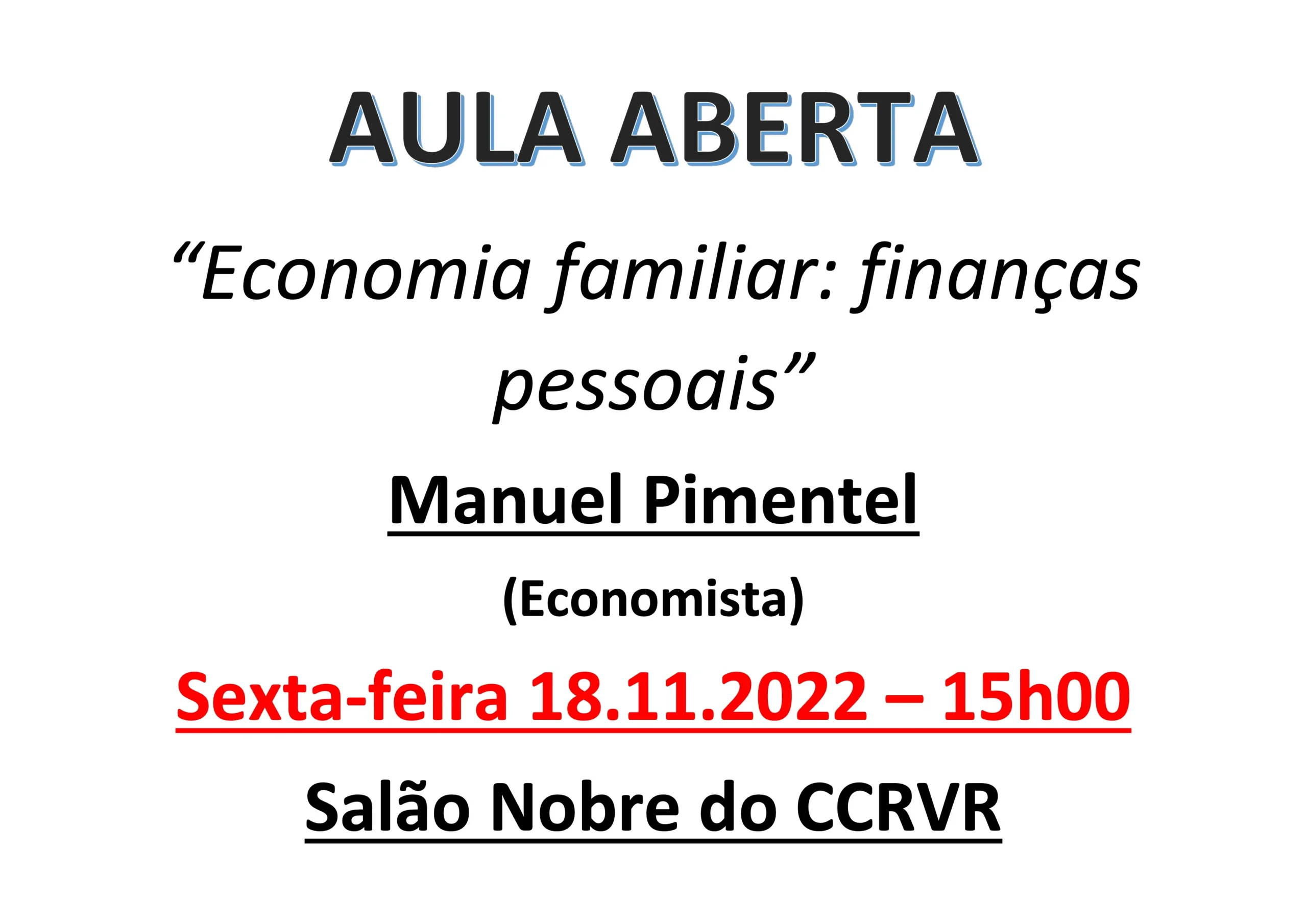 Aula Aberta de 18 de novembro – Manuel Pimentel
