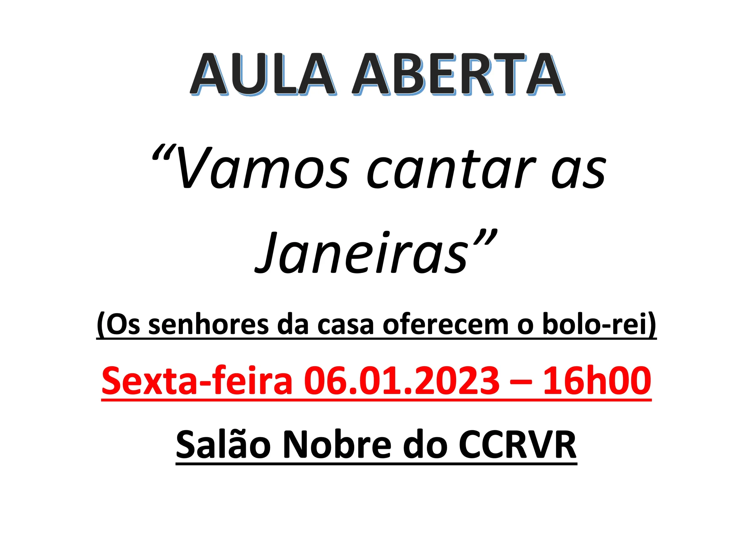 Aula Aberta de 6 de janeiro