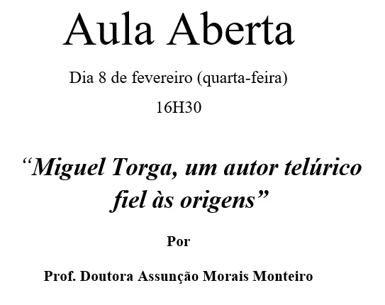 Palestra “Miguel Torga, um autor telúrico fiel às origens”