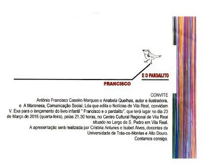 Apresentação do livro “Francisco e o Pardalito”