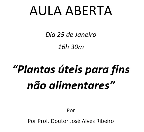 Palestra “Plantas Úteis para fins não Alimentares”